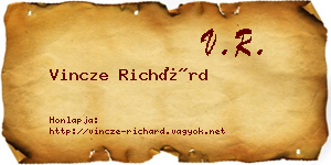 Vincze Richárd névjegykártya