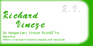 richard vincze business card